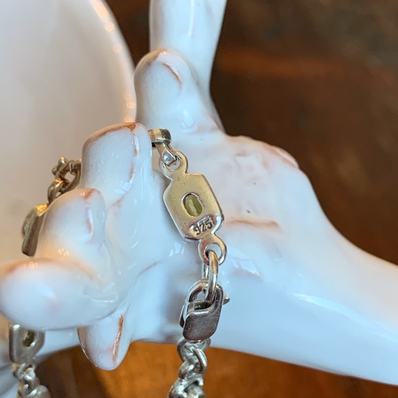 Peridot Links Bracelet 925SS - Picture 4 of 12